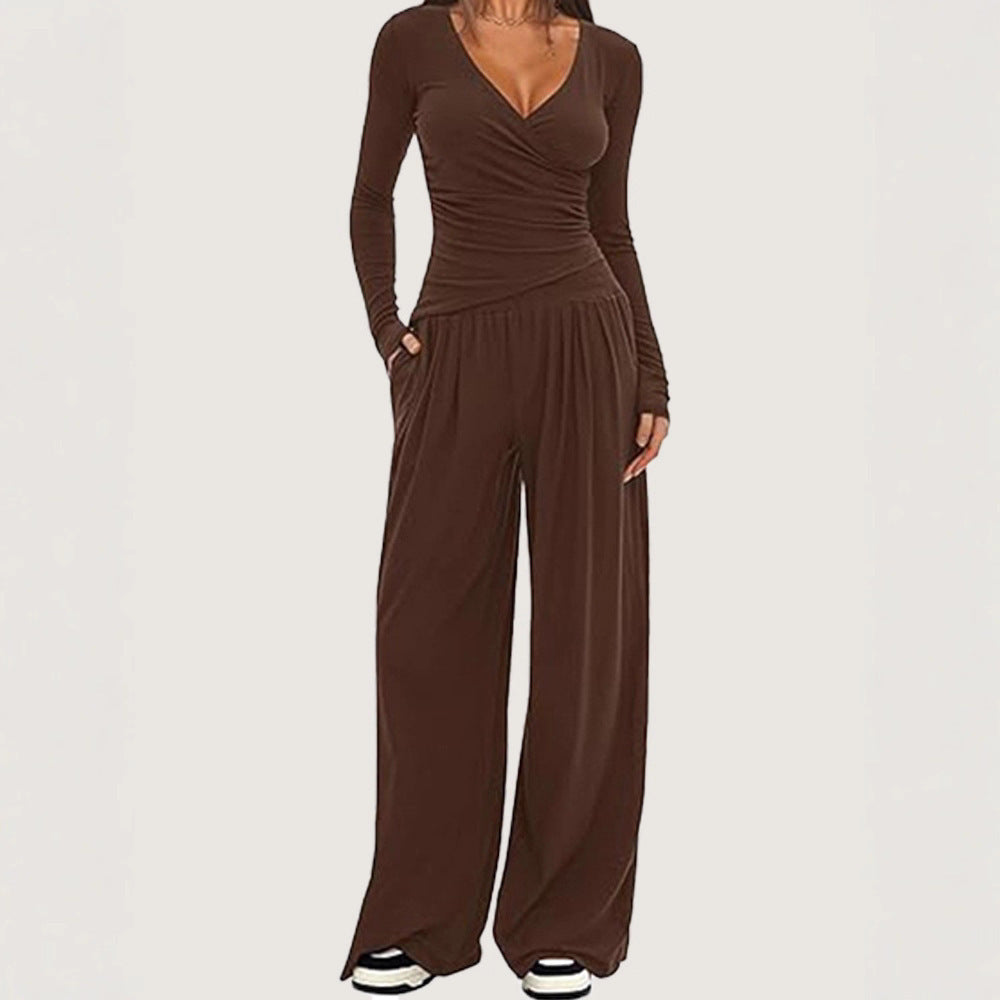Women's Wide-leg Pants Long-sleeved Sportswear Suit EX-STOCK Canada