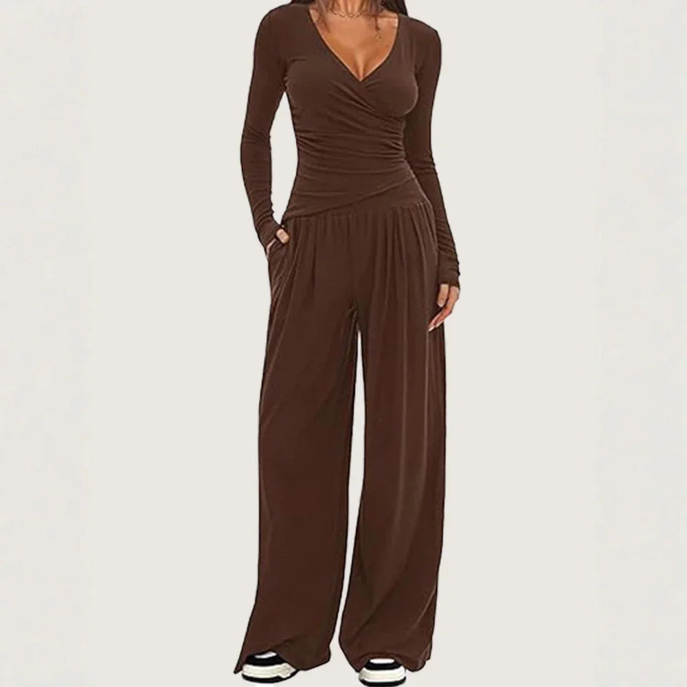 Women's Wide-leg Pants Long-sleeved Sportswear Suit EX-STOCK Canada