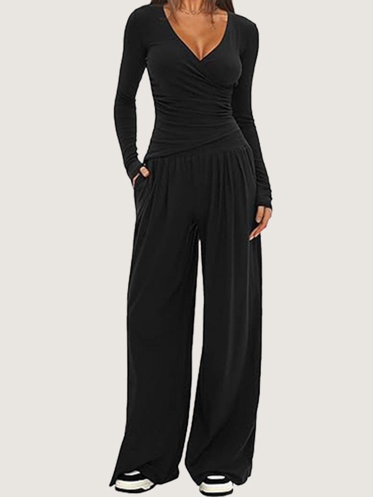 Women's Wide-leg Pants Long-sleeved Sportswear Suit EX-STOCK Canada