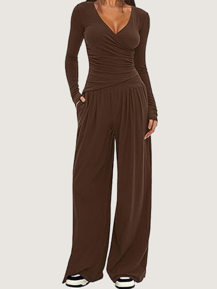 Women's Wide-leg Pants Long-sleeved Sportswear Suit EX-STOCK Canada