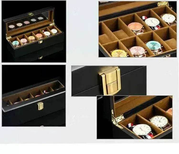 Wood Black Watch Storage Box Case Organizer Jewelry Holder - EX-STOCK Canada