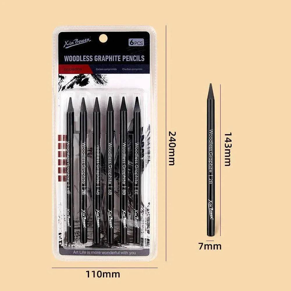 Wood-free Graphite Full Lead Sketching Pencil 6 PCs Suit For Art - EX-STOCK Canada
