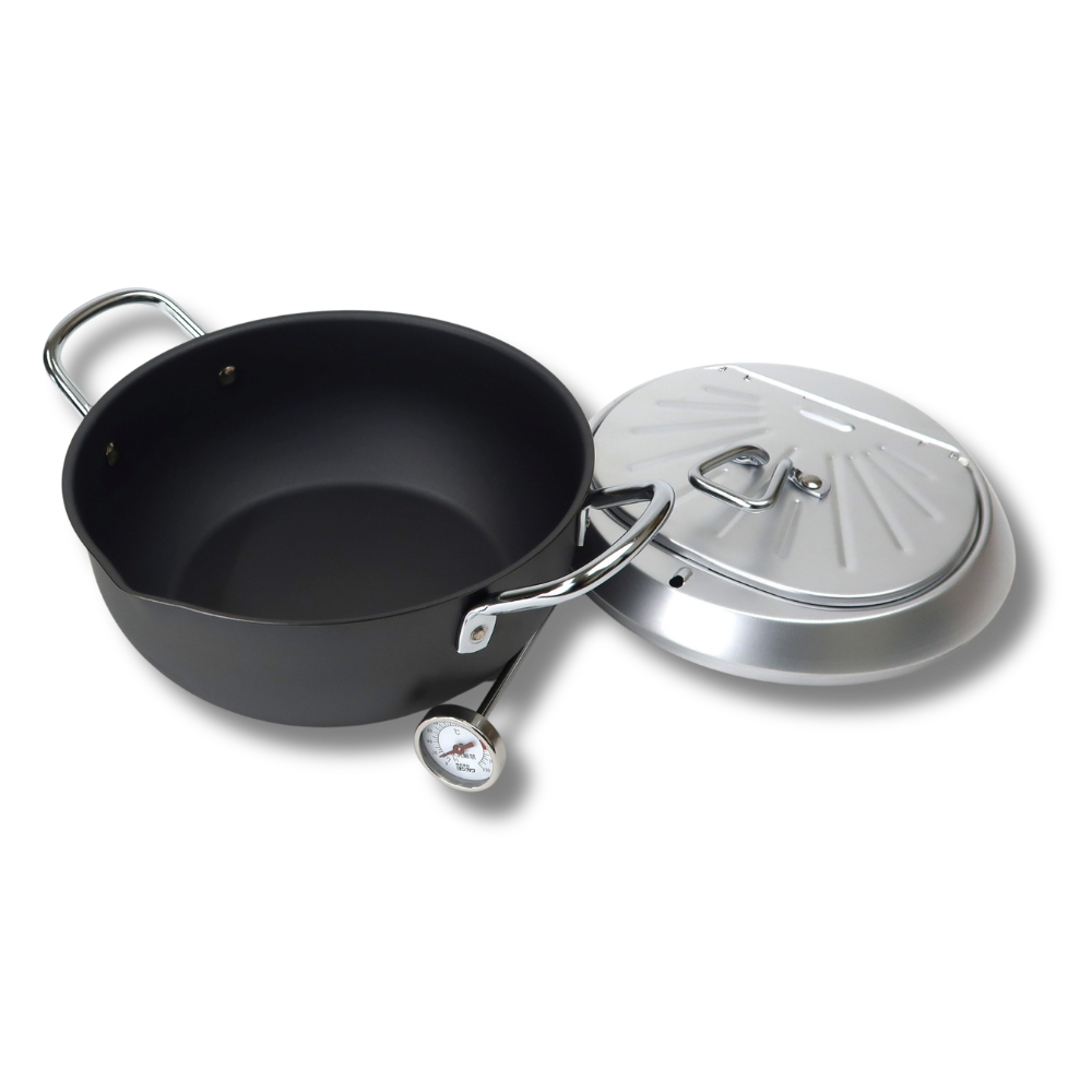 Yoshikawa GOGI Tempura Pot 24cm – With stainless‑Steel Drip Lid