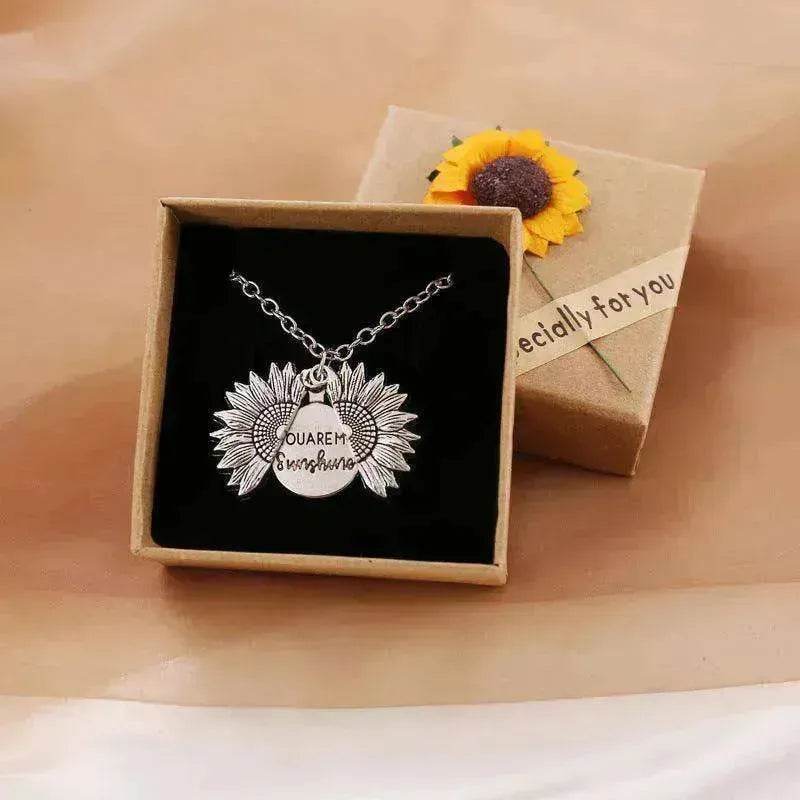 You Are My Sunshine Sunflower Necklace - EX-STOCK Canada