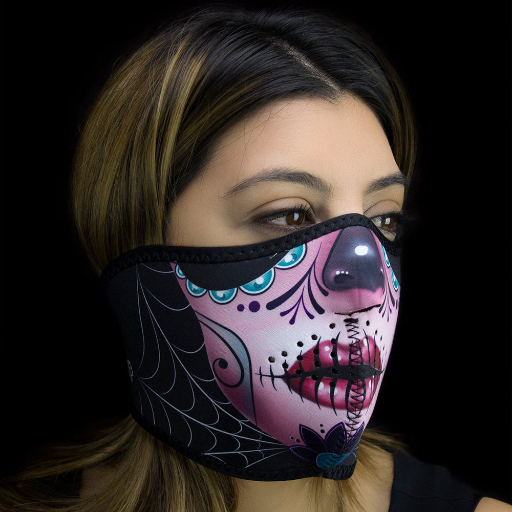 Maschera Semimaschera in Neoprene ZANheadgear Sugar SkullEX-STOCK Canada