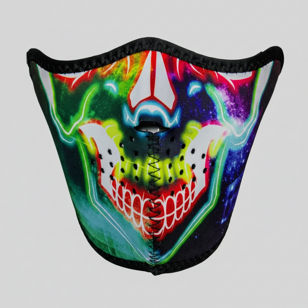 ZANheadgear Multi-Color Skull Neoprene Half Mask