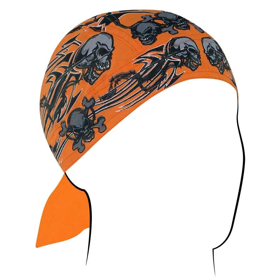 ZANheadgear Orange Tribal Skull Cap EX-STOCK Canada