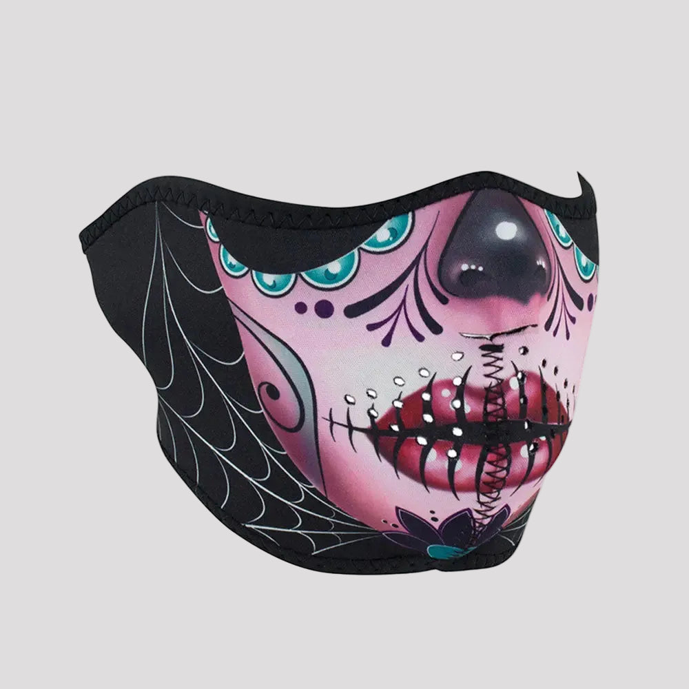 Masque en néoprène demi-visage ZANheadgear Sugar Skull
