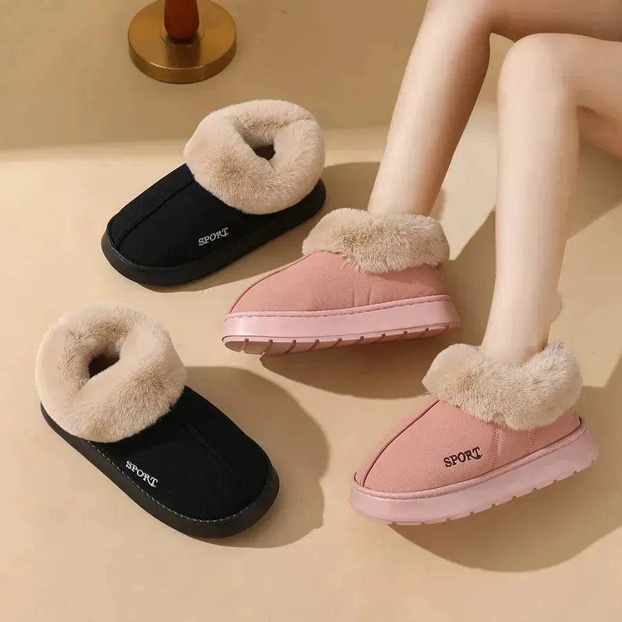 Plush Cotton Shoes For Women Winter Warm Home Slippers Outdoor Snow Boots - EX-STOCK Canada