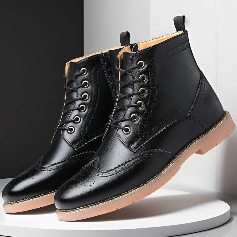 Bottes Martin britanniques pour hommes – Chaussures en cuir décontractées hautes pour affaires