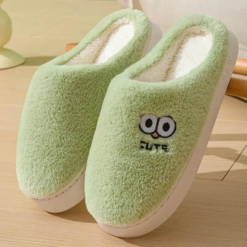 Cute Cartoon Big-eyes Slippers For Couples Winter Warm Non-slip Floor Bedroom Slipper Home Men And Women House Shoes - EX-STOCK Canada