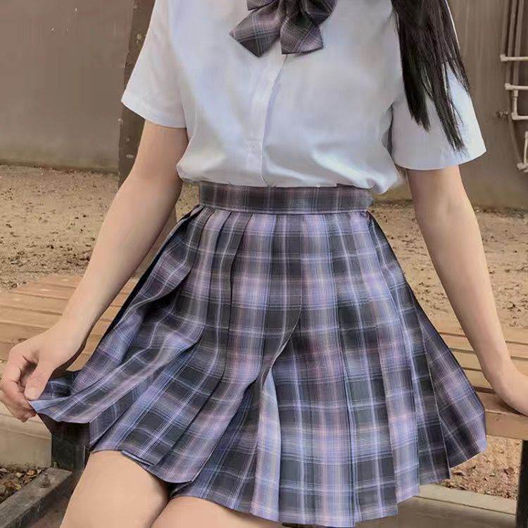 Student Jk Plaid Skirt Preppy Style Mini Pleated Kilt Skirt - EX-STOCK Canada