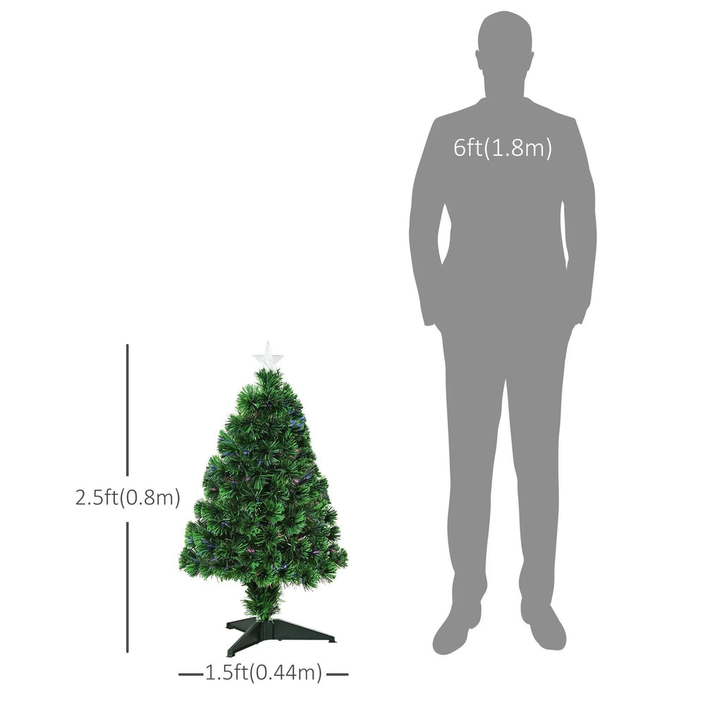 2.5FT Prelit Artificial Tabletop Christmas Tree With Fibre Optics Holiday Home Xmas Decoration For Table And Desk Geen EX-STOCK Canada