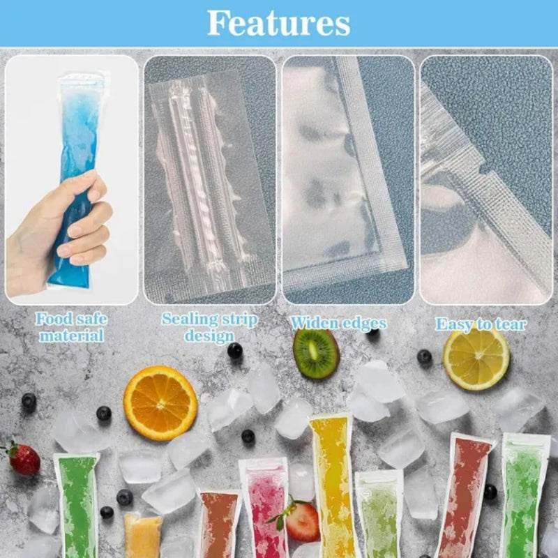 320 Pcs Disposable Beverage Packaging Bag Ice Popsicle Mold Bags With 2 Pcs Orange Funnels DIY Ice Lolly Bags BPA Free Freezer Tubes With Zip Seals For Summer Halloween Birthday Party - EX-STOCK Canada