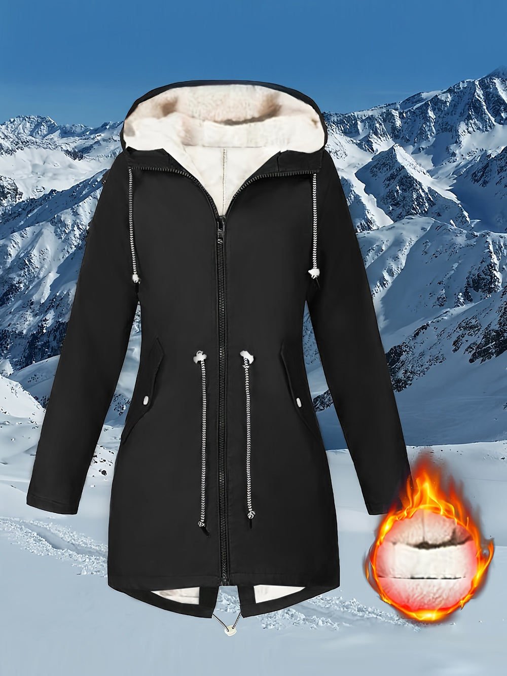 Women's Hooded Plush-Lined Coat ā 6 Colours, Sā5XL