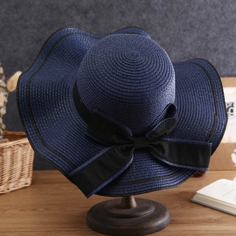 Summer Sun Hat Women Straw Hats Sunshade Panama Hat Fashion Bow Beach Hat Foldable Travel Caps - EX-STOCK Canada