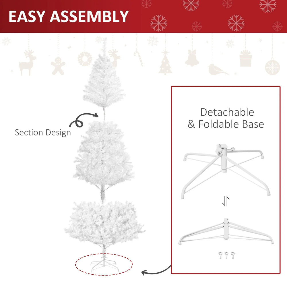7ft White Christmas Tree Artificial Christmas Tree With 1230 Branch Tips And Metal Stand EX-STOCK Canada