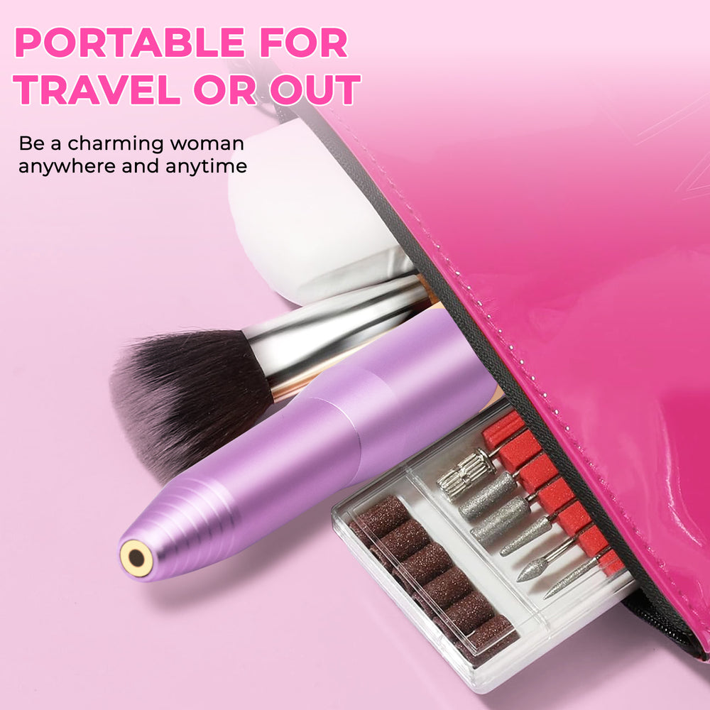 Perceuse à ongles électrique portable, kit de lime à ongles professionnel pour acide acrylique, gel pour ongles, coupe des ongles avec perceuse à ongles, bande abrasive pour pédicure, or roseEX-STOCK Canada