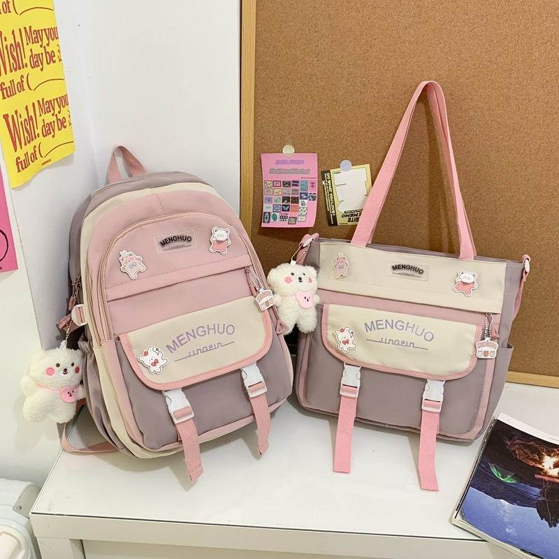 2pcs Large Capacity School College Girls Backpack Shoulder Bag - EX-STOCK Canada