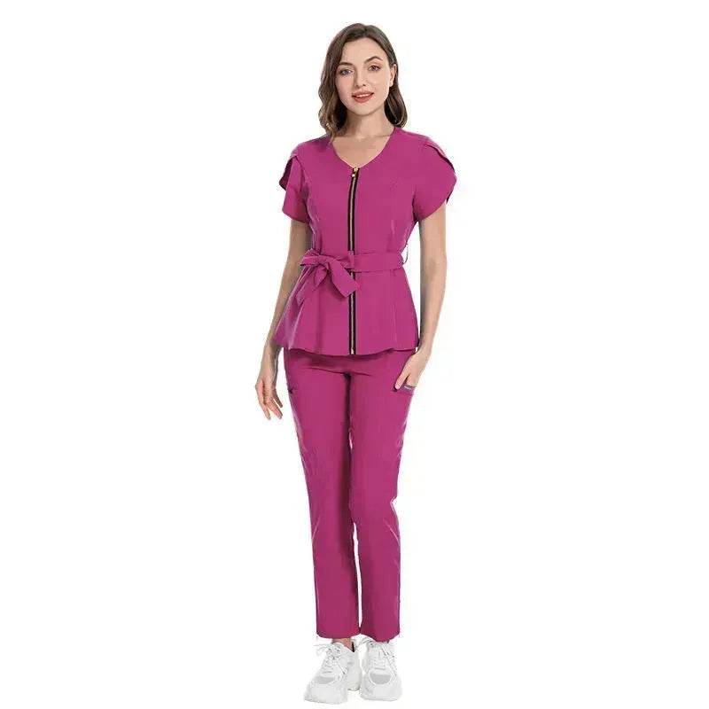Nurse Lace-up Waist Retraction Surgical Gowns Female Separate Suit Hospital Short Sleeve Brush Hand Clothes Hand Washing Clothes - EX-STOCK Canada