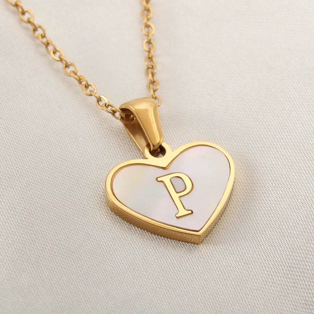 26 Letter Heart-shaped Necklace White Shell Love Clavicle Chain Fashion Personalized Necklace For Women Jewelry Valentine's Day - EX-STOCK Canada