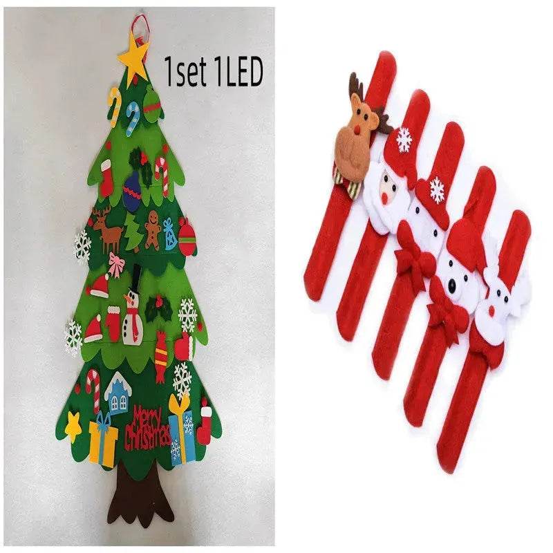 DIY Felt Christmas Tree New Year Toddler Kids Handmade Gift Toys Door Wall Hanging Ornaments Holiday Party Home Decor Set - EX-STOCK Canada