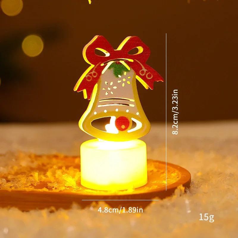 Bougies électroniques LED Lumières Arbres de Noël Père Noël Bonhommes de Neige Bougies Créatives Petites Veilleuses Ornements Décoratifs pour la MaisonEX-STOCK Canada