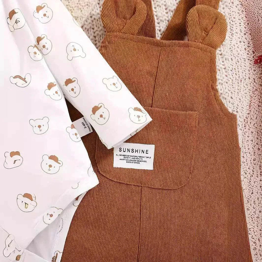Cute Baby Bear Printed Romper Overalls Suit for baby girl - EX-STOCK Canada