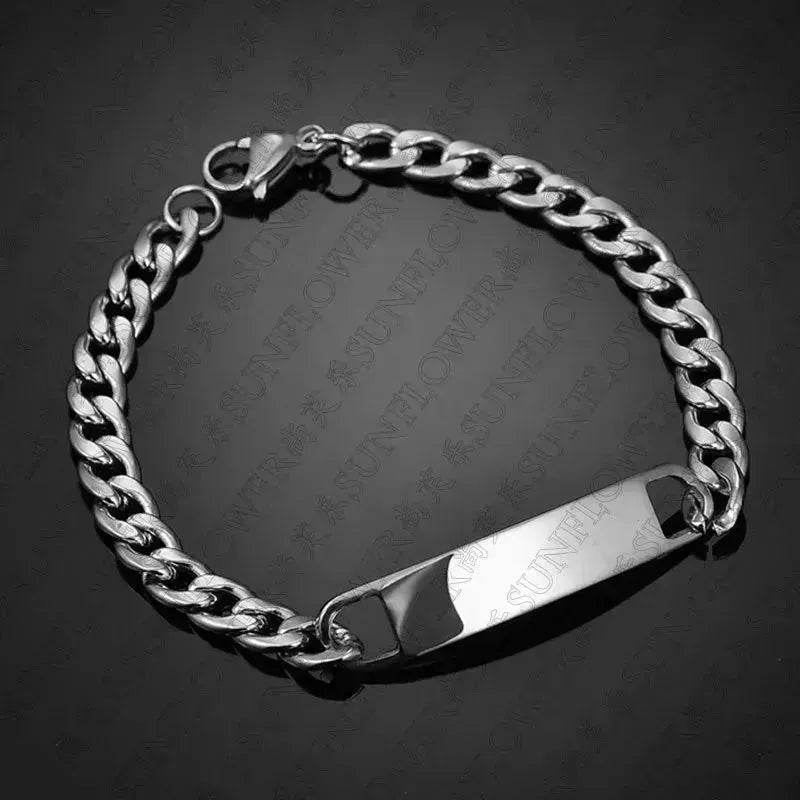 DIY Laser Engraved Stainless Steel Couple Bracelet Bracelet Jewelry - EX-STOCK Canada