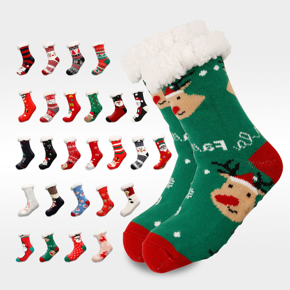 Christmas Women's Thickened Fleece-lined Room Socks EX-STOCK Canada