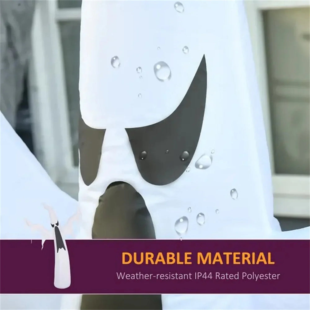 6FT Tall Halloween Inflatable White Ghost, Outdoor Blow Up Yard Decoration With LED Lights For Garden, Lawn, Party, Holiday EX-STOCK Canada