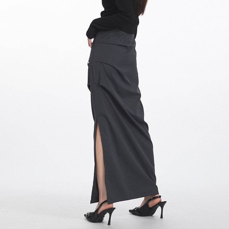Retro Design Casual Temperament Side Slit long Pencil Skirt for work - EX-STOCK Canada
