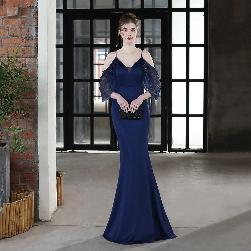 Bride Long Suspender Appreciation Dinner Party Slim-fit Fishtail Skirt Dress EX-STOCK Canada