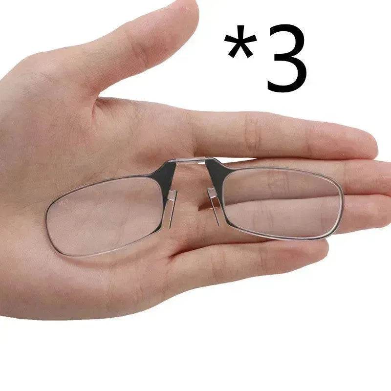 Mini Nose Clip On Portable Reading Glasses Men For Women Rimless Portable Magnifying Presbyopic Glasses Eyewear Ladies - EX-STOCK Canada