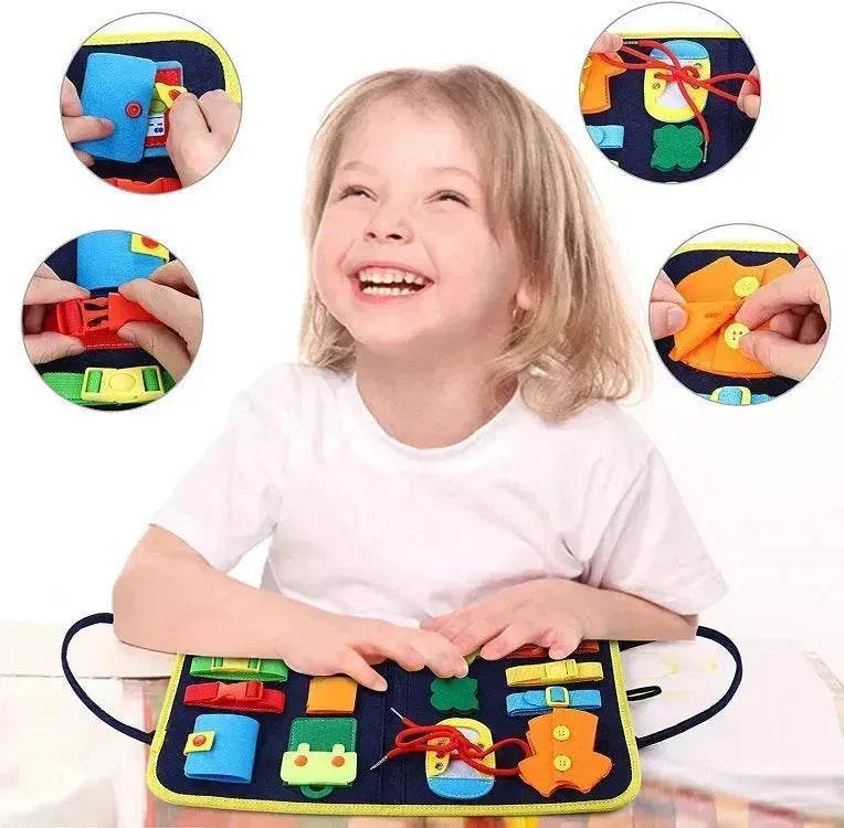 New Busy Book Children's Busy Board Dressing And Buttoning Learning Baby Early Education Preschool Sensory Learning Toy - EX-STOCK Canada