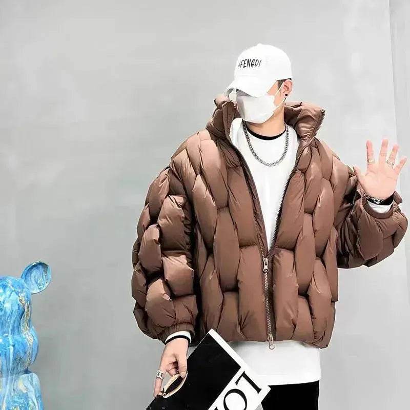 Men's Winter Cotton Thick Warm Puffer Jacket Street Hip pop style - EX-STOCK Canada