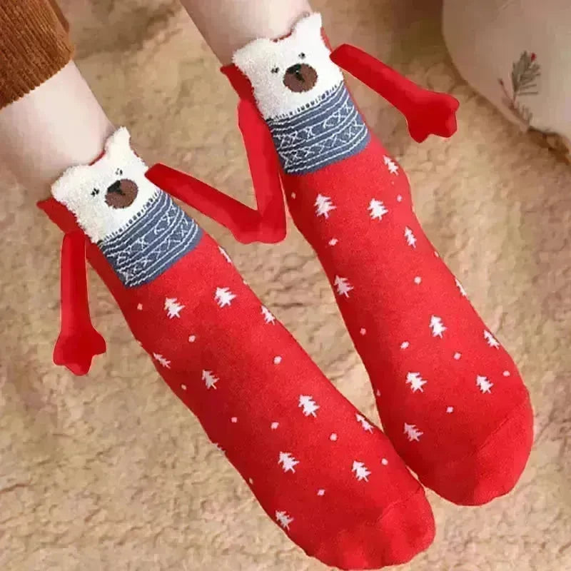 Christmas Stockings Autumn Winter Cotton Magnet Lodestone Hand Tube Socks - EX-STOCK CANADA