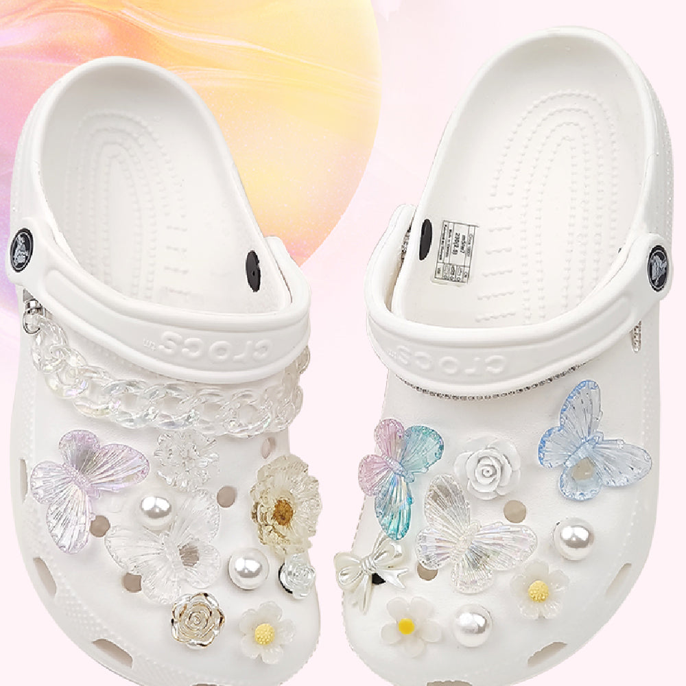 Transparent Butterfly Shoe Buckle Clip – Decorative Shoe Accessory