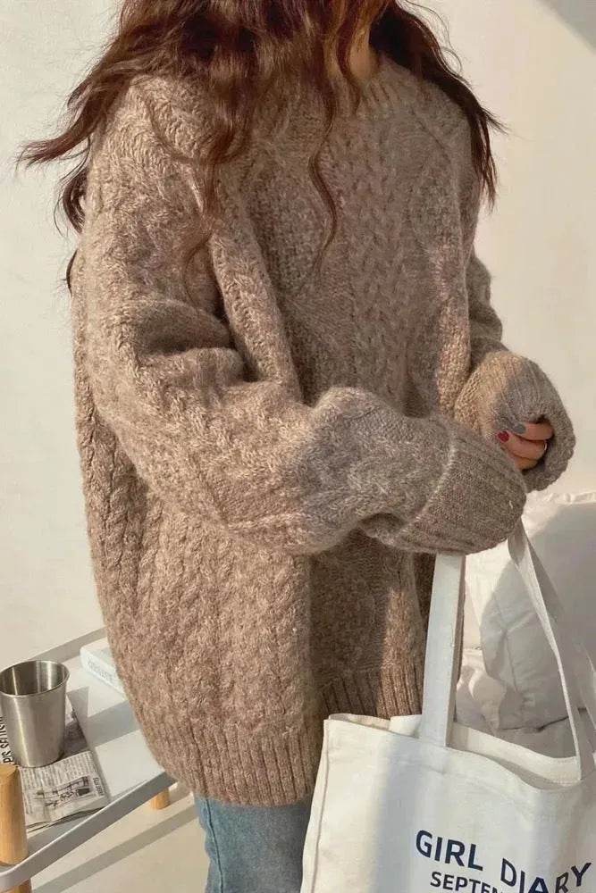 Autumn Winter Twist Knitted Pullover Sweater for WOMEN - EX-STOCK Canada