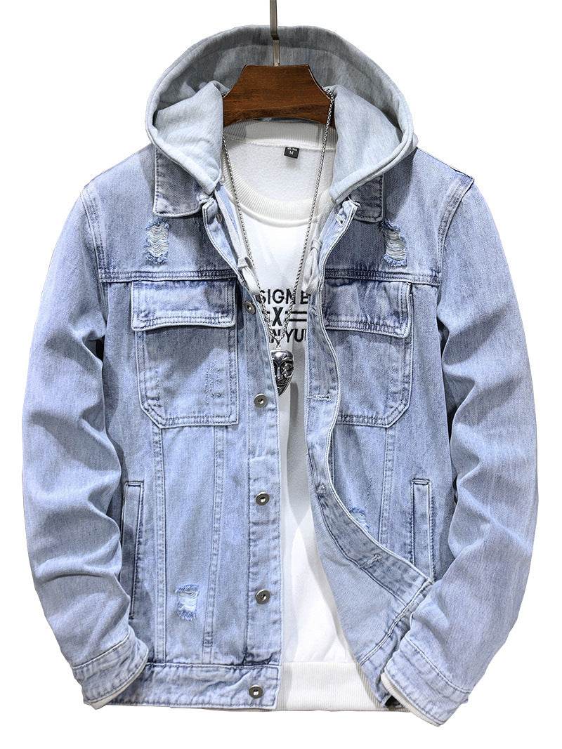 Men's Jacket Detachable Hooded Denim Jacket Men Jeans - EX-STOCK Canada