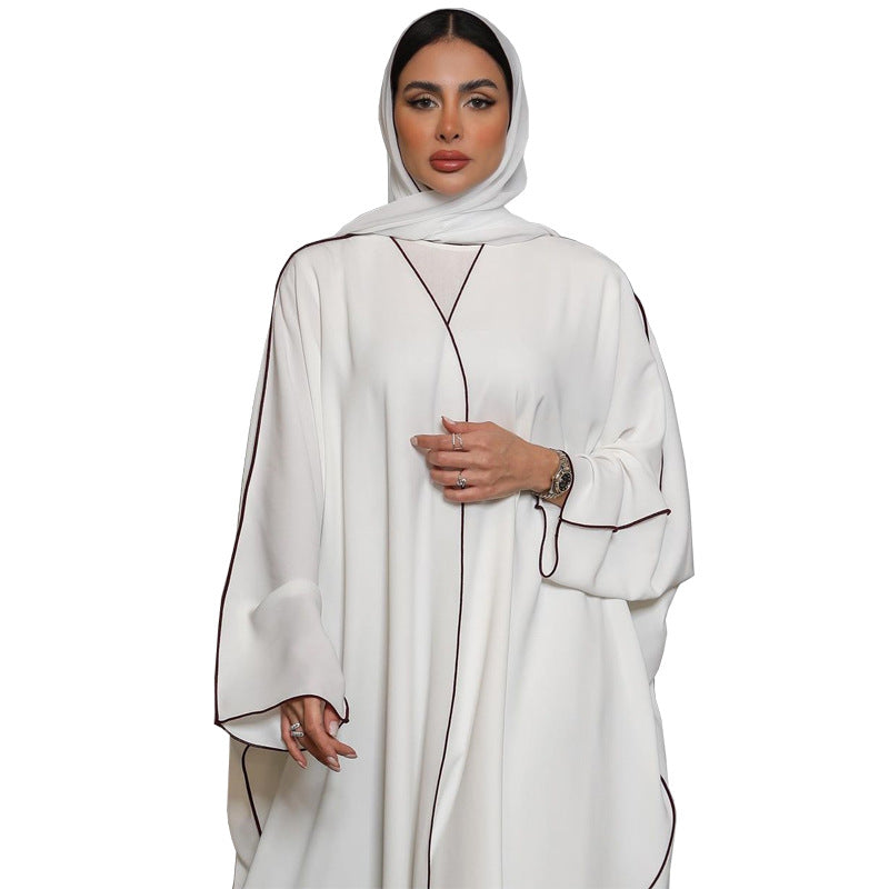 Weiße Patchwork-Plus-Size-Abaya für Frauen - EX-STOCK Canada