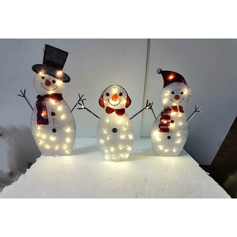 Christmas Scene Decoration With LED Lights Christmas Snowman Ornaments - EX-STOCK Canada