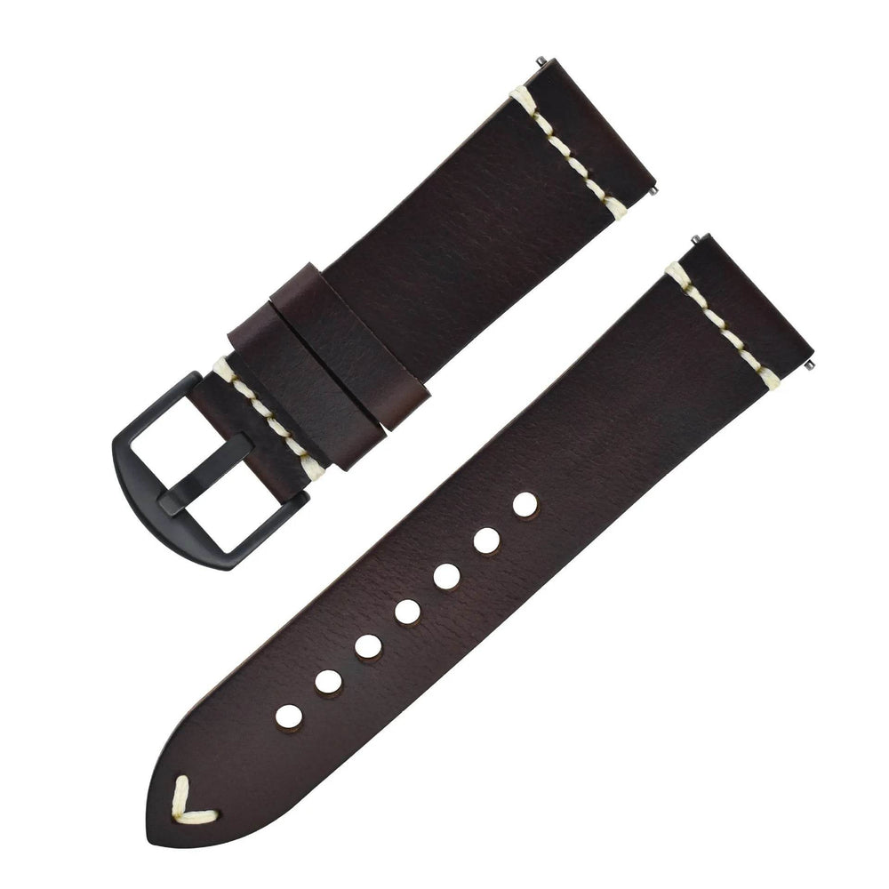 Discoloring Oil Wax Top Layer Cowhide Watch Strap - EX-STOCK Canada