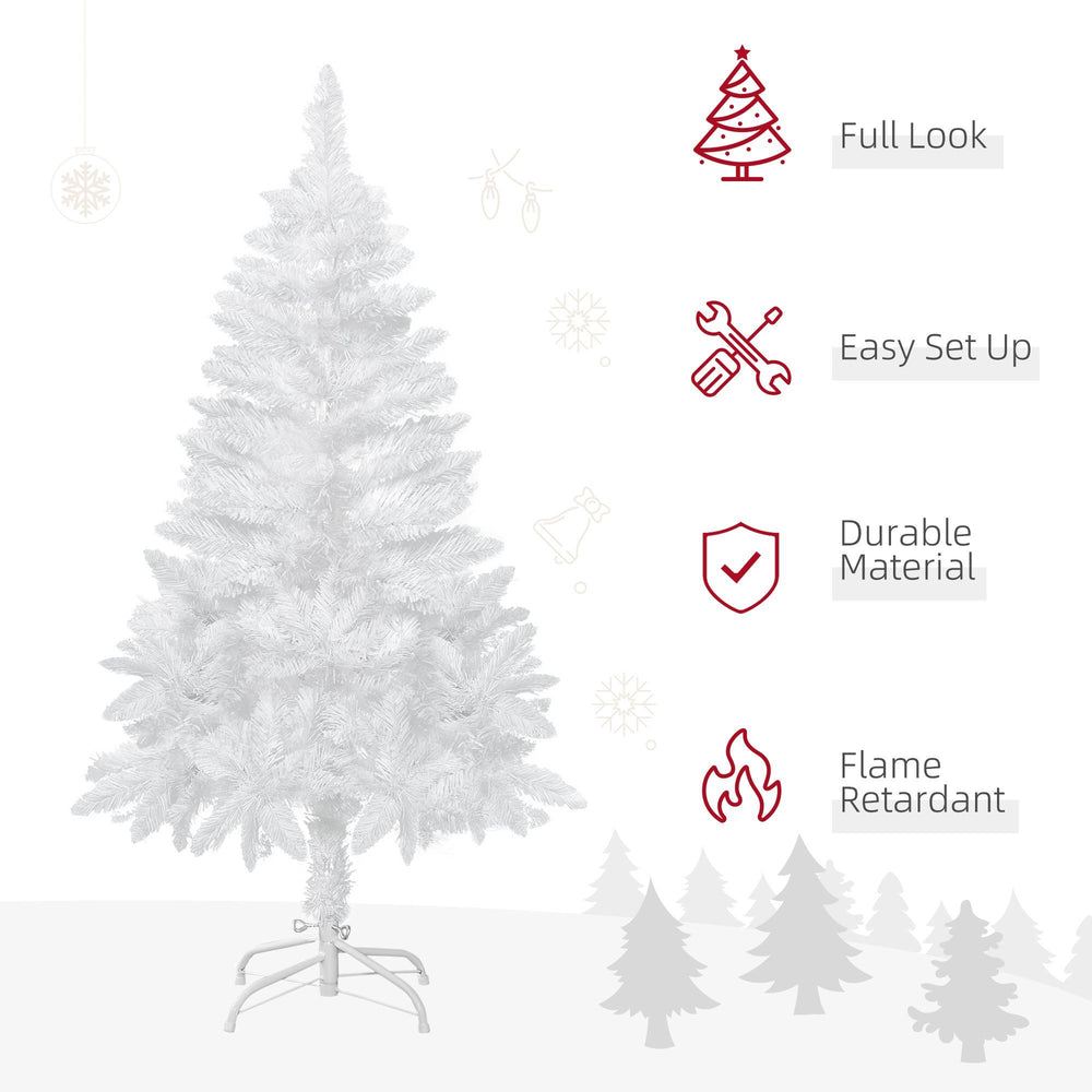 4ft Artificial Christmas Tree With Pine Realistic Branches, Auto Open, For Indoor Decoration, White EX-STOCK Canada