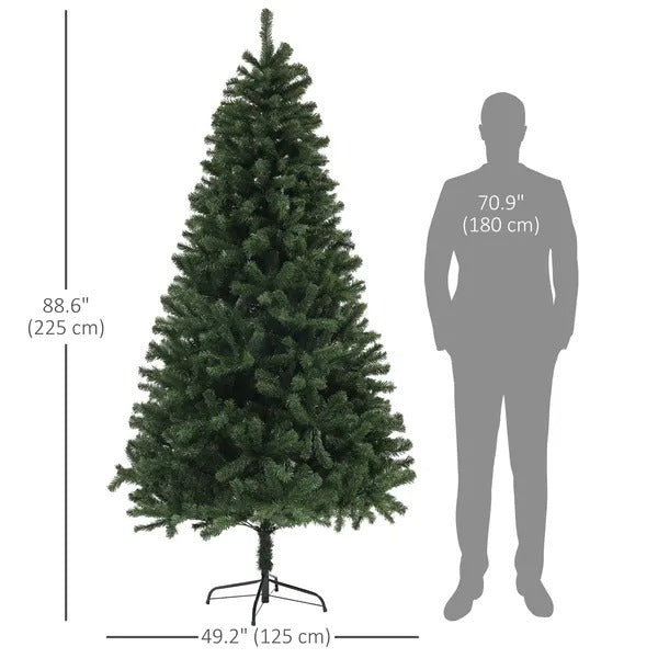 7.5ft Artificial Christmas Trees With Auto Open And Steel Base, Green EX-STOCK Canada