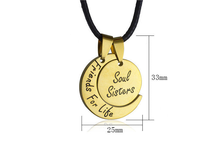 Collier Couple Lune et Soleil en Acier Inoxydable - EX-STOCK Canada