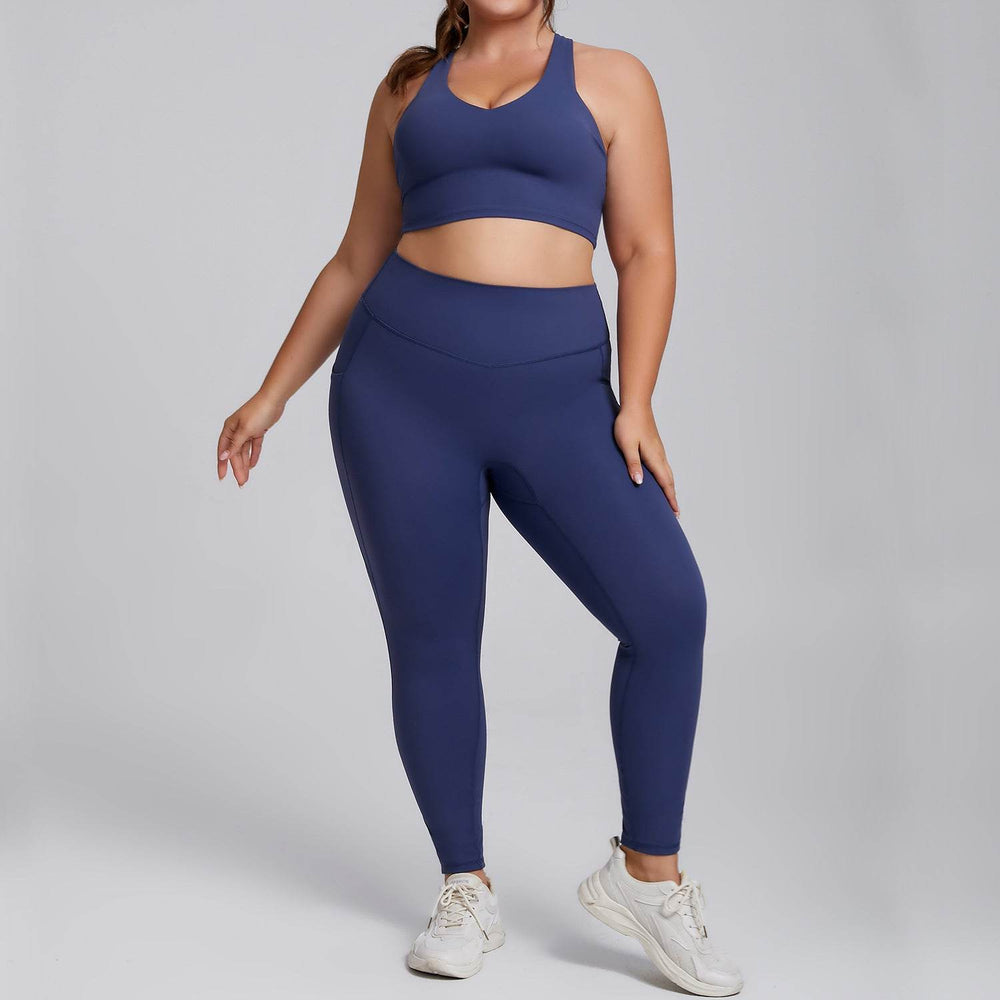 Plus Size Women Sports Workout Gym - Sleeveless Crop and Pant - EX-STOCK Canada