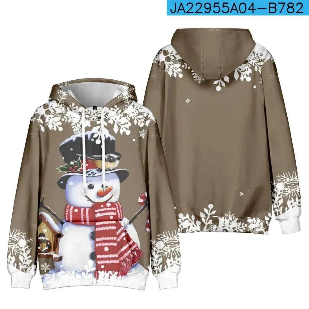 Christmas Snowman Personalized Printed Hoodie Sweatshirts - EX-STOCK Canada