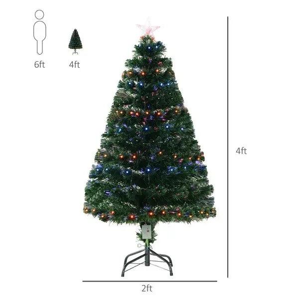 4ft Prelit Artificial Optical Xmas Tree Spruce Hinged Full Tree EX-STOCK Canada