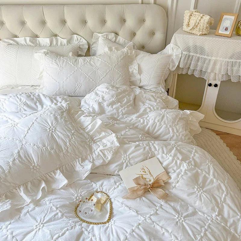 Washed Cotton Four-piece Set Girlish Heart Duvet Cover EX-STOCK Canada